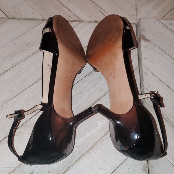 Coach Size 8.5 B Vintage Y2K Black Patent Leather ⚫ Heel - Picture 8 of 12